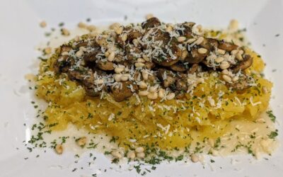 Spaghetti Squash in Garlic Brown Sauce